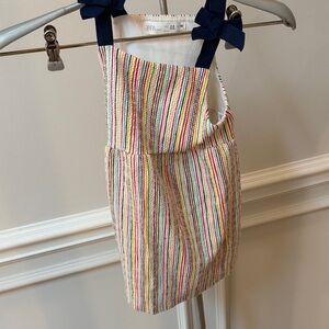 Zara Kids Rainbow Striped Dress with Navy Accents